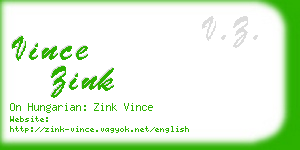 vince zink business card